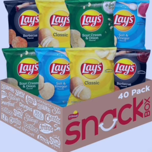 Box of Snack Chips for Charter Guests – Dos Reyes Roatán - Dos Reyes Roatan Charter Box full of assorted snack chips prepared for Dos Reyes Roatán charter guests