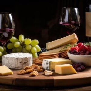 Wine, Cheese, Crackers, and Fruit – Dos Reyes Roatán Charter Refreshments - Dos Reyes Roatan Charter Wine, cheese, crackers, and fresh fruit prepared for guests aboard the Dos Reyes Roatán charter